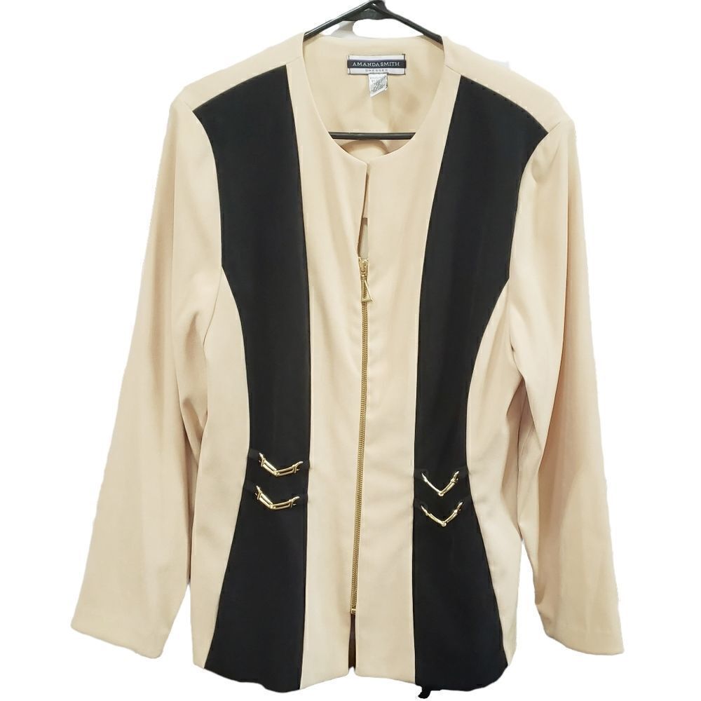 AMANDA SMITH Colorblock Coat Size 14